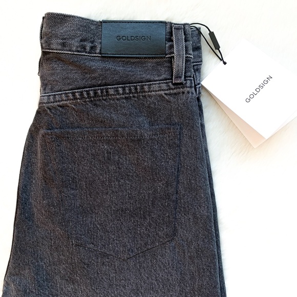 GOLDSIGN Benefit High Rise Relaxed Straight Farrow Cotton Jeans - Picture 6 of 13